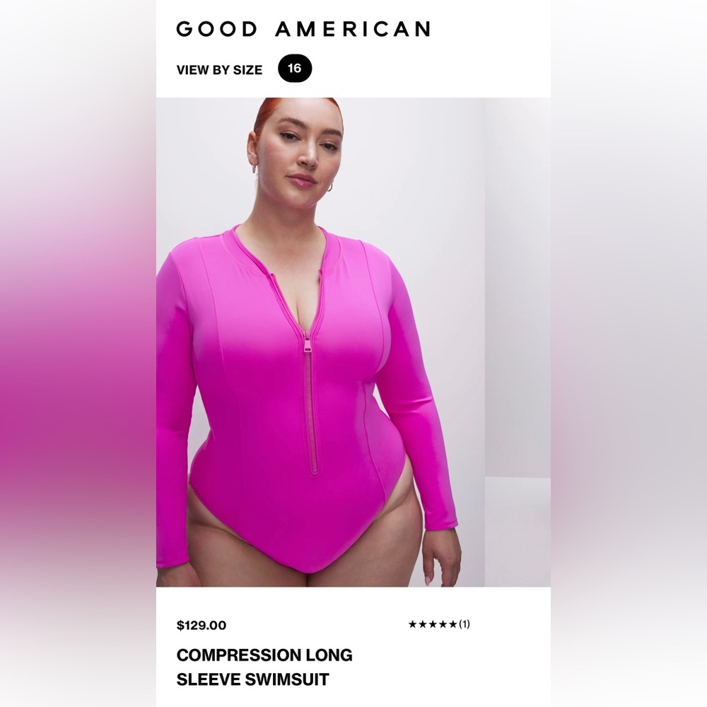 Good American Compression Long Sleeve Swimsuit